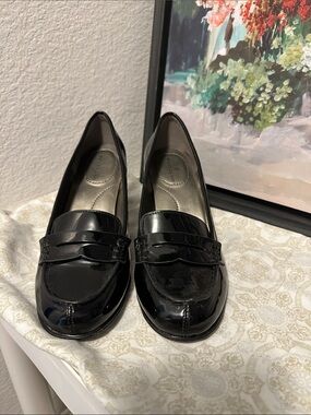 Patent Black Penny Loafers for Women - Unbranded